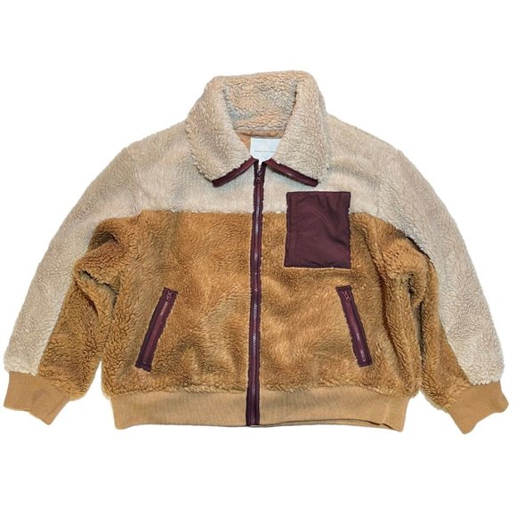 American Eagle Outfitters Jackets & Blazers - NWT AMERICAN EAGLE Womens Faux Sherpa Jacket XL Brown Beige Tan #214741
